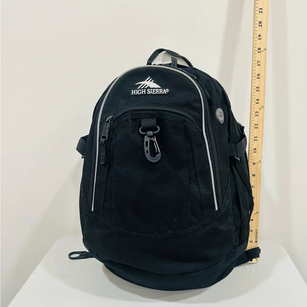 High Sierra Backpack Padded Black Book Travel Work‎ School Camping Bag
